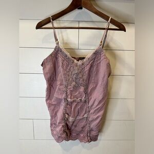 Boho Lavender Lace Trim Camisole- size Small
